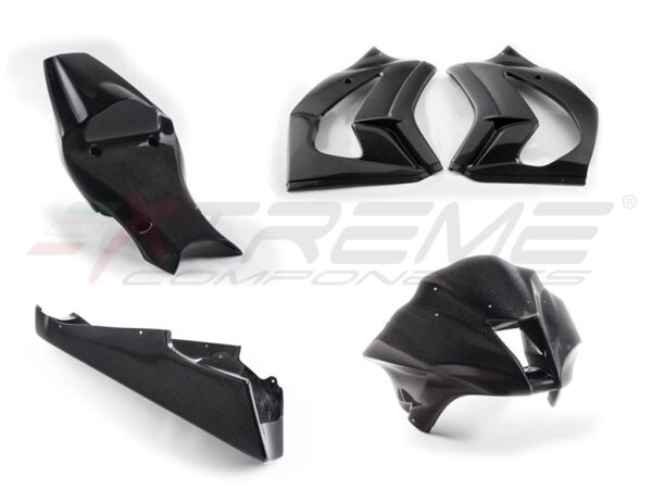 Racing bodywork/fairing: Front upper race fairing + side panels + lower race fairing + rear tail for Kawasaki ZX10R (2011/2015)