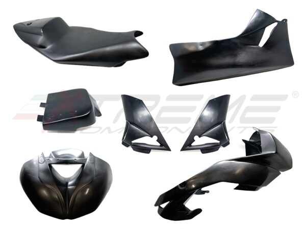 Racing bodywork/fairing: Front upper race fairing + side panels + lower race fairing + rear tail for Kawasaki ZX6R (2009/2016)